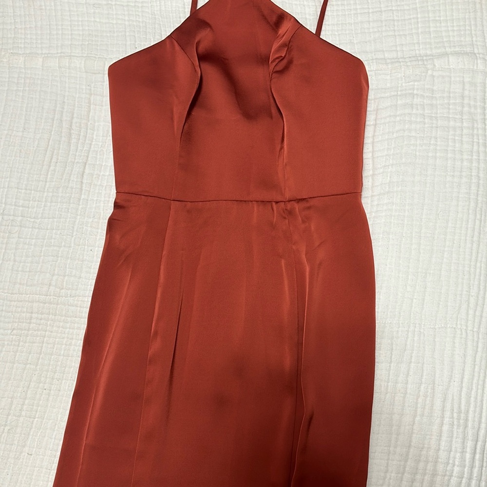 Azazie Stacey stretch satin dress new with tags